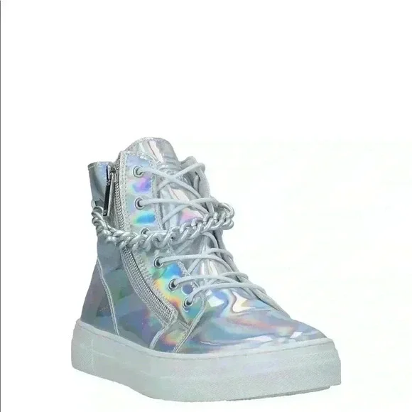 Armani Junior Girl’s Irridescent Hi-top Sneakers! NIB! 40 7